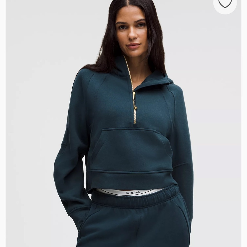 lululemon athletica Deep Teal Half-Zip Cropped Hoodie